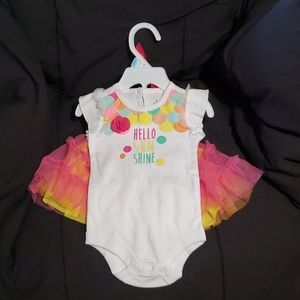 Two-Piece onesie set with pink and yellow tutu